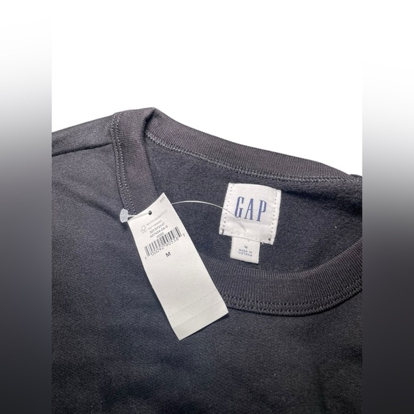 Gap New Mens Black Crew Neck Logo Sweatshirt Size Medium - Picture 5 of 7
